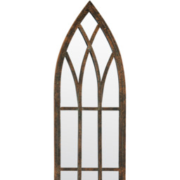 MirrorOutlet The Dorset Rustic Framed Arched Leaner Wall Mirror - Brown - thumbnail 4