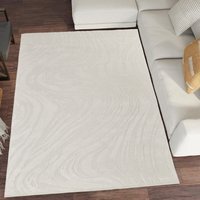 Hamilton Modern Metallic Sheen Area Rug - Marble Inspired Design Rug - Cream / 230cm