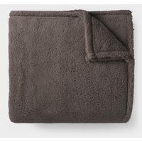 OHS Teddy Fleece Throw - Dark Grey / 200cm / 240cm