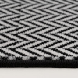 Herringbone Cut To Measure Stair Carpet Runner 60cm Wide - Black & White / 548cm - thumbnail 4