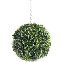 Best Artificial 23cm Green Boxwood Buxus Grass Hanging Basket Topiary Ball - Green - image 1