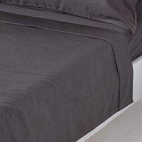 1000 Thread Count Egyptian Cotton Flat Sheet Satin Feel - Dark Grey / Single