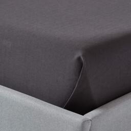 1000 Thread Count Egyptian Cotton Flat Sheet Satin Feel - Dark Grey / Single - thumbnail 3