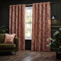Set of 2 Bengal Chenille Eyelet Curtains - Amber / 117cm / 137cm