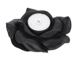 Enchanting Rose Resin Tealight Candle Holder - Black - thumbnail 4