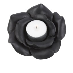Enchanting Rose Resin Tealight Candle Holder - Black - thumbnail 3