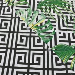 Monochrome Ethnic Leaf Reversible Duvet Set - Black White / Single - thumbnail 3