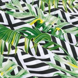 Monochrome Ethnic Leaf Reversible Duvet Set - Black White / Single - thumbnail 4