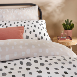 Robi Printed Soft Touch Duvet Cover Set - Linen-Charcoal / Single - thumbnail 2