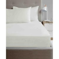 180 Thread Count Microfibre Fitted Sheet - Cream / King