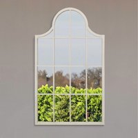 Arcus Window Metal Framed Arch Garden Wall Mirror - White - image 1