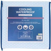 Cooling Waterproof Mattress Protector - Blue / Single - thumbnail 1