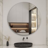 Round Wall Mirror Frameless - White / 100x100cm