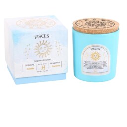 Pisces Gardenia Gemstone Zodiac Candle - Sky Blue - thumbnail 3