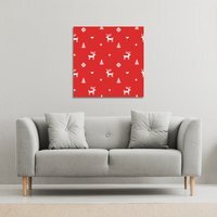 Norway Christmas Festive Sweater Gallery Canvas - Red / 114cm