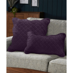 Premium Rich Cotton Velvet Luxury Cushion - Aubergine - thumbnail 2