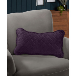 Premium Rich Cotton Velvet Luxury Cushion - Aubergine - thumbnail 3