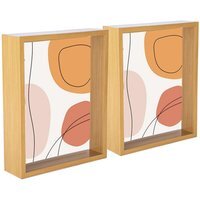 "8x10"" 3D Deep Box Photo Frame Pack of 2 - Light Wood" - thumbnail 1
