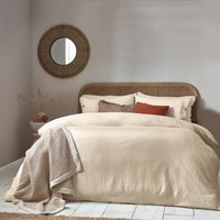 Lark Muslin Cotton Duvet Cover Set - Natural / King