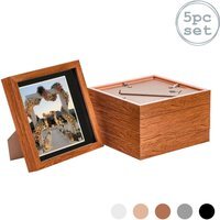 "3D Box Photo Frame - 8 x 8"" with 6 x 6"" Mount - Pack of 5 - Dark Wood/Black"