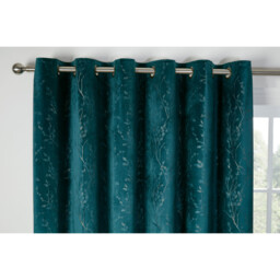Avery Velvet Eyelet Curtains - Teal / 229cm - thumbnail 3