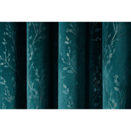 Avery Velvet Eyelet Curtains - Teal / 229cm - thumbnail 4