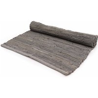 Large Indian Handloom Cotton Rug Charcoal Soft Durable - Grey