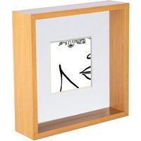 "3D Deep Box Photo Frame - 8 x 8"" with 4 x 4"" Mount - Light Wood/White" - thumbnail 1
