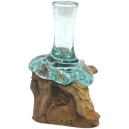 Molton Glass Small Flower Vase on Wood - Brown - thumbnail 2