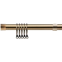 16-19mm Fenton Extendable Durable Metal Curtain Pole Set - Brass / 160cm - thumbnail 2