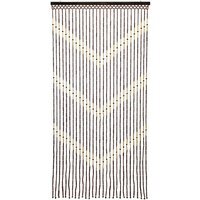 Provence Hanging Wooden Beaded Door, Chevron Curtain Screen - Yellow - thumbnail 1