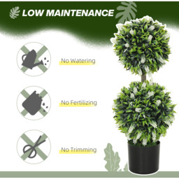 HOMCOM Artificial Lavender Flower Tree - White / 20cm - thumbnail 5
