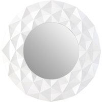 Athena Small Round Wall Mirror With Gold Frame - White