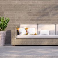 Yellow Autumn Border Outdoor Cushion - Orange / 60cm - thumbnail 1