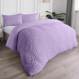Geo Seersucker Duvet Set - Lilac / King - thumbnail 2