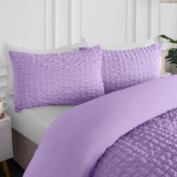 Geo Seersucker Duvet Set - Lilac / King - thumbnail 3
