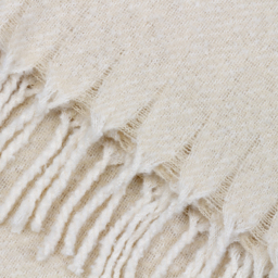 Isla Woven Tasselled Throw - Cream - thumbnail 3