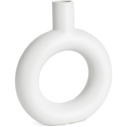 Modern Donut Porcelain Vase - White - thumbnail 2