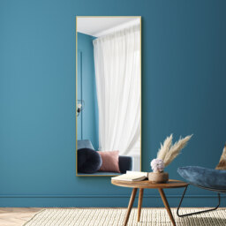 Matt Gold Aluminium Framed Modern Wall Mirror - Gold - thumbnail 2