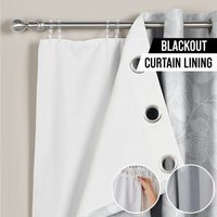 Blackout Ringtop Curtain Lining - White / 88in / 46in - thumbnail 1
