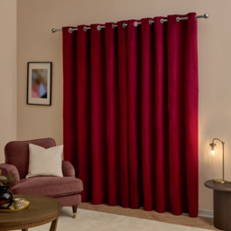 Set of 2 The Ultimate Velvet Blackout Eyelet Curtains - Burgundy / 168cm / 183cm - thumbnail 3
