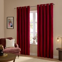 Set of 2 The Ultimate Velvet Blackout Eyelet Curtains - Burgundy / 168cm / 183cm