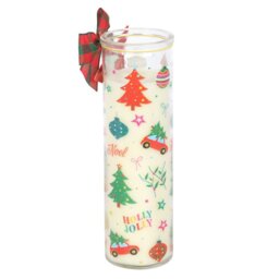 Festive Christmas Pudding Scented Tube Candle Holiday Home Decor - White - thumbnail 3