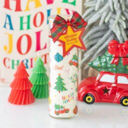 Festive Christmas Pudding Scented Tube Candle Holiday Home Decor - White - thumbnail 2