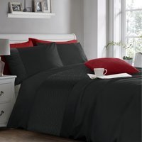 Soft Touch Pinsonic Quilted Geo Duvet Cover and Pillowcase Set - Black / Double - thumbnail 1