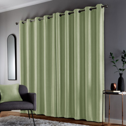 Pair of Goodwood Green Eyelet Thermal Room Darkening Curtains - Green / 168cm / 137cm - thumbnail 5