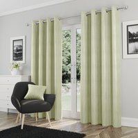 Pair of Goodwood Green Eyelet Thermal Room Darkening Curtains - Green / 168cm / 137cm