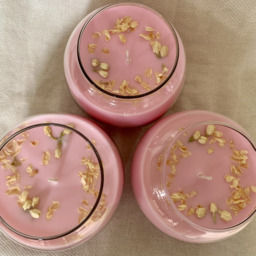 Jasmine Scented Organic Wax Bowl Candle - Blush pink - thumbnail 4