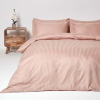 Satin Stripe Egyptian Cotton Duvet Cover with Pillowcase - Taupe / Double