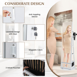 Swivel Lockable Jewelry Cabinet - Natural - thumbnail 4